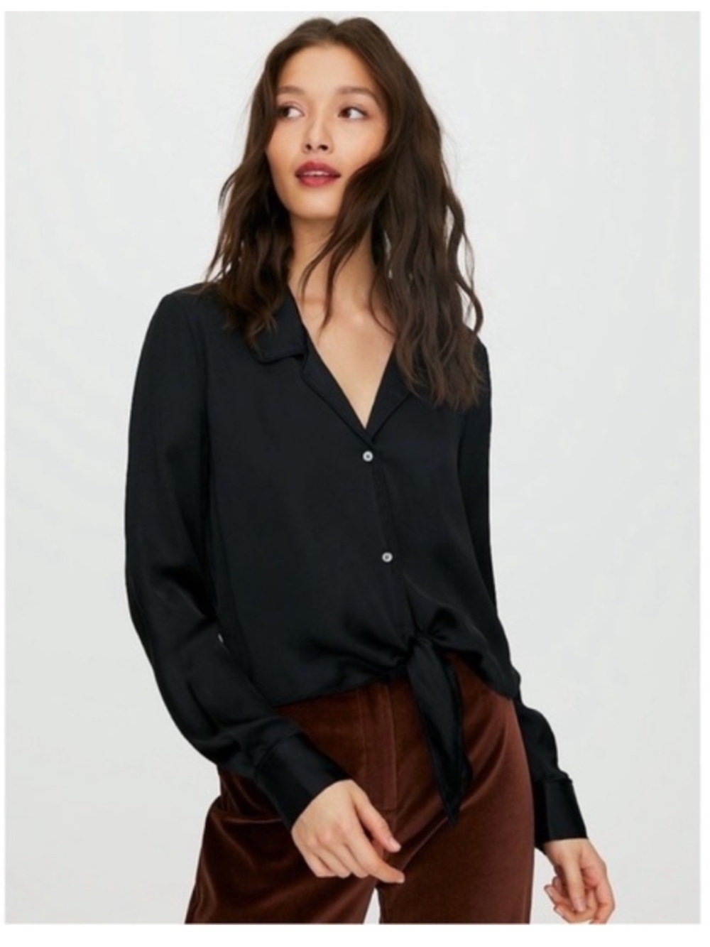 Wilfred Tie-Front Blouse Cropped S